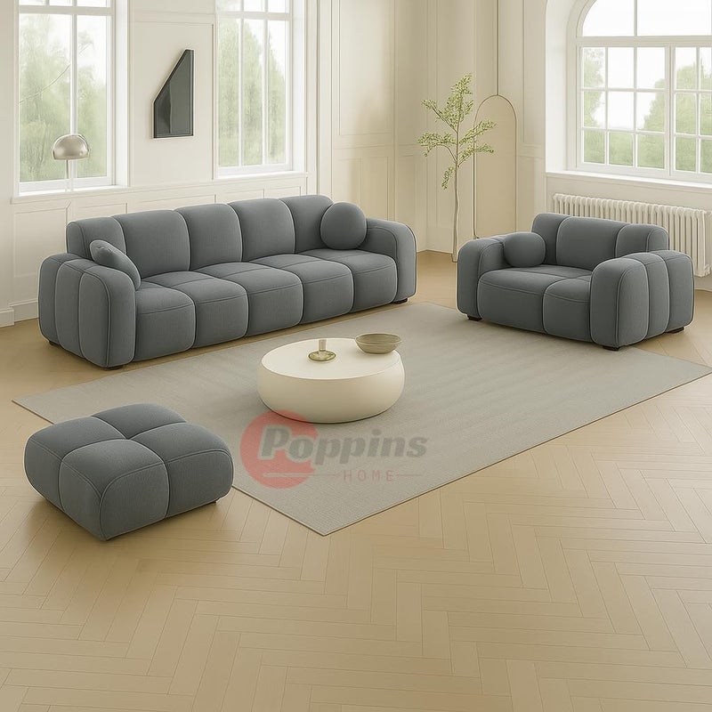 Aroma Homes Modern Cloud-Inspired Modular Sofa Set – 4-Piece European Style Bubble Couch in Dark Grey - Image 1